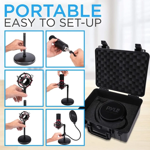 Pyle USB Microphone Podcast Recording Kit