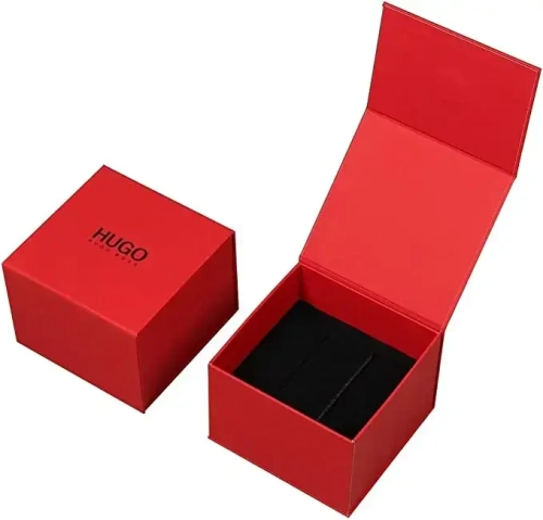 HUGO Steel and Leather Strap Casual Watch