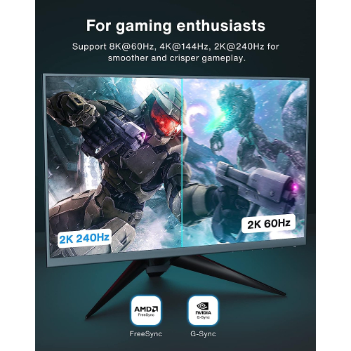 VESA Certified DisplayPort Cable 1.4, (8K@60Hz, 4K@144Hz, 2K@240Hz)