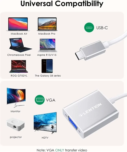 USB C to VGA Cable Adapter