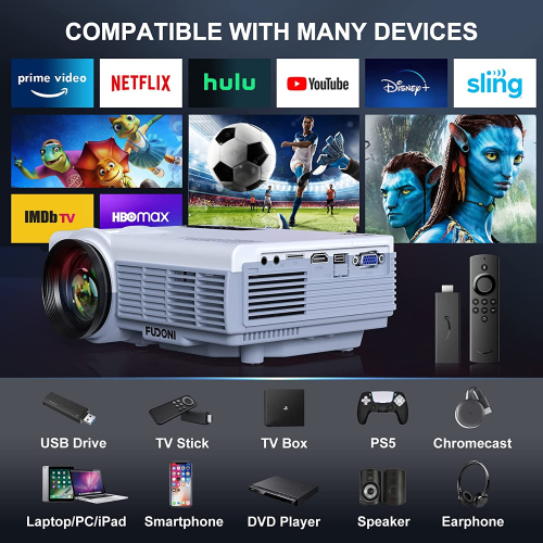 Projector with WiFi and Bluetooth, 5G WiFi Native 1080P 10000L 4K Supported