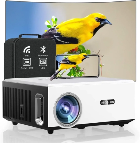4K Projector with WiFi and Bluetooth,1000ANSI 1080P