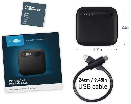 Crucial X6 500GB Portable SSD