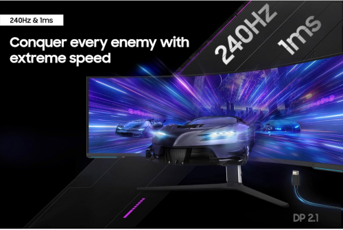 Samsung Odyssey Neo G9 Curved 57" Gaming Monitor - Dual QHD 7680x2160 VA 1ms 240Hz - LS57CG952NIXCI 