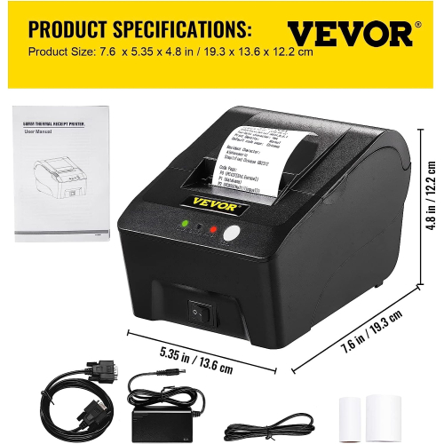 VEVOR Printer Receipt, 58mm Thermal Printer