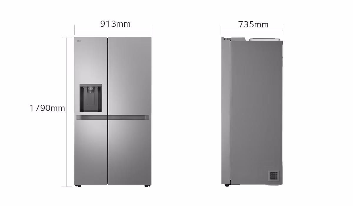 LG GR-L257KLKW.APYQMER Side-by-Side - 179x91.3x73.5 625 LT NF Inverter Dispenser Silver 